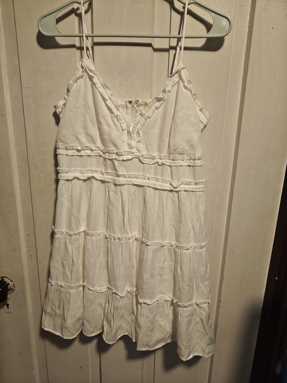 Altar'd State White Women's Mini tiered Ruffle Dress